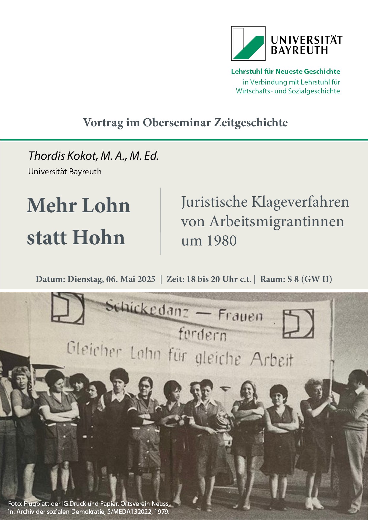 Plakatankündigung zum Vortrag
