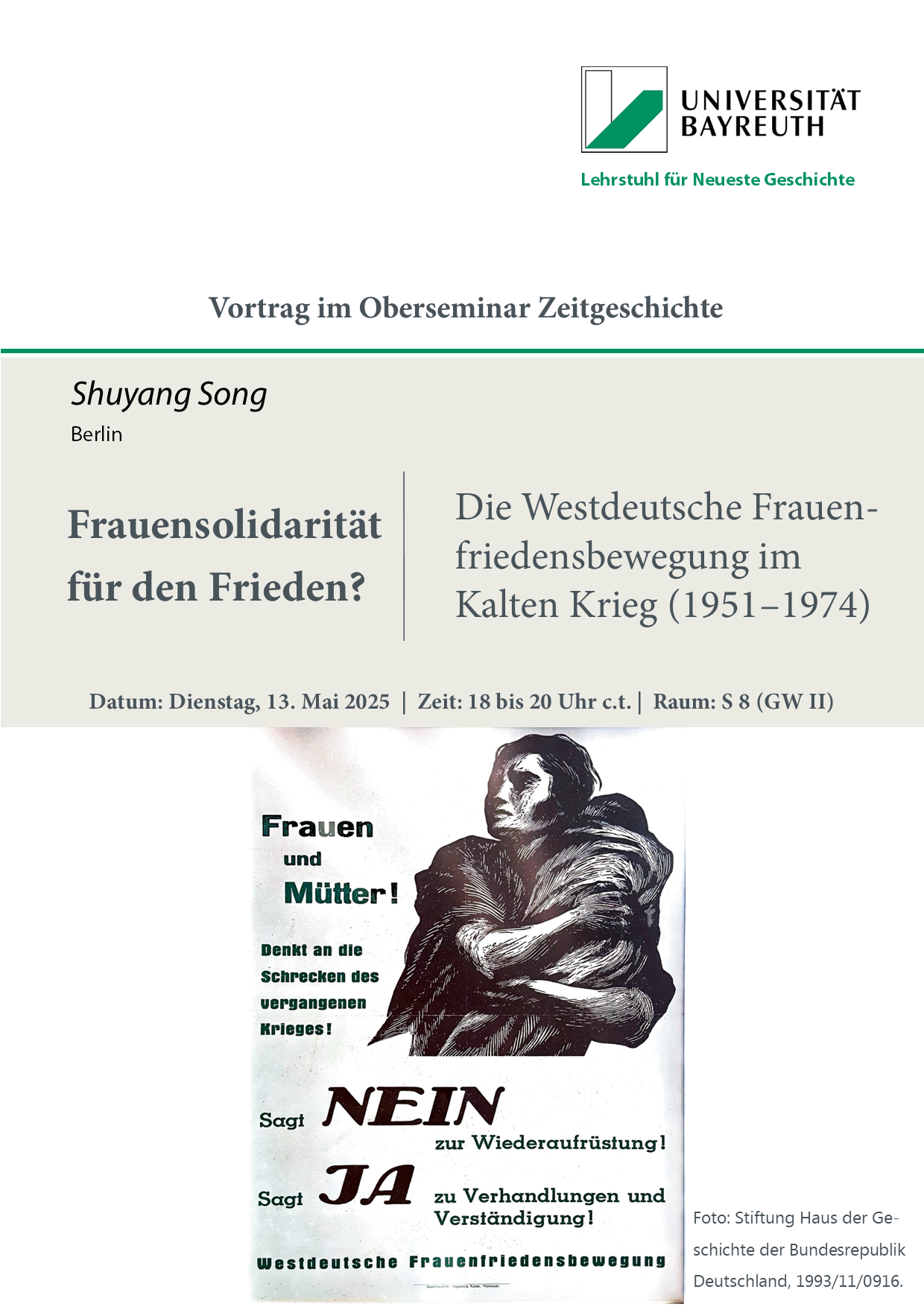 Plakat zur Veranstaltung