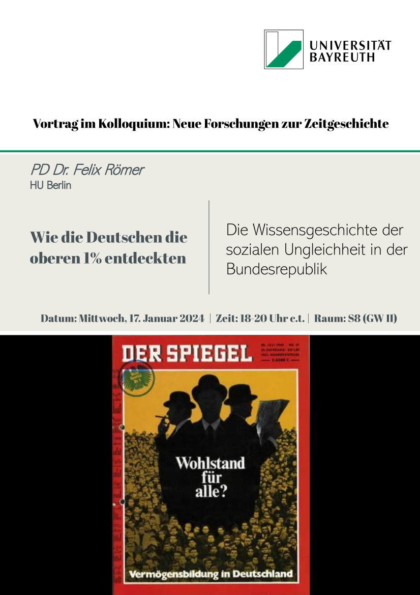 Plakat zur Ankündigung vom Vortrag von Felix Römer